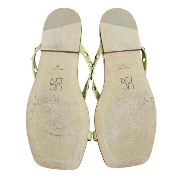 Ulla Johnson Olive Green Studded Sandals Size 9.5US Square Toe Crisscross Strap - Picture 8 of 11